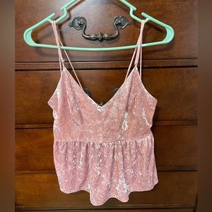 Velvet backless spaghetti strap top